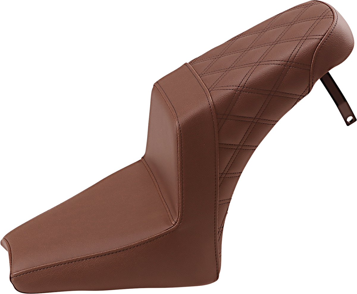 SADDLEMEN Step-Up Seat - Front Smooth/Rear Lattice - Brown - Scout Bobber I18-33-173BR