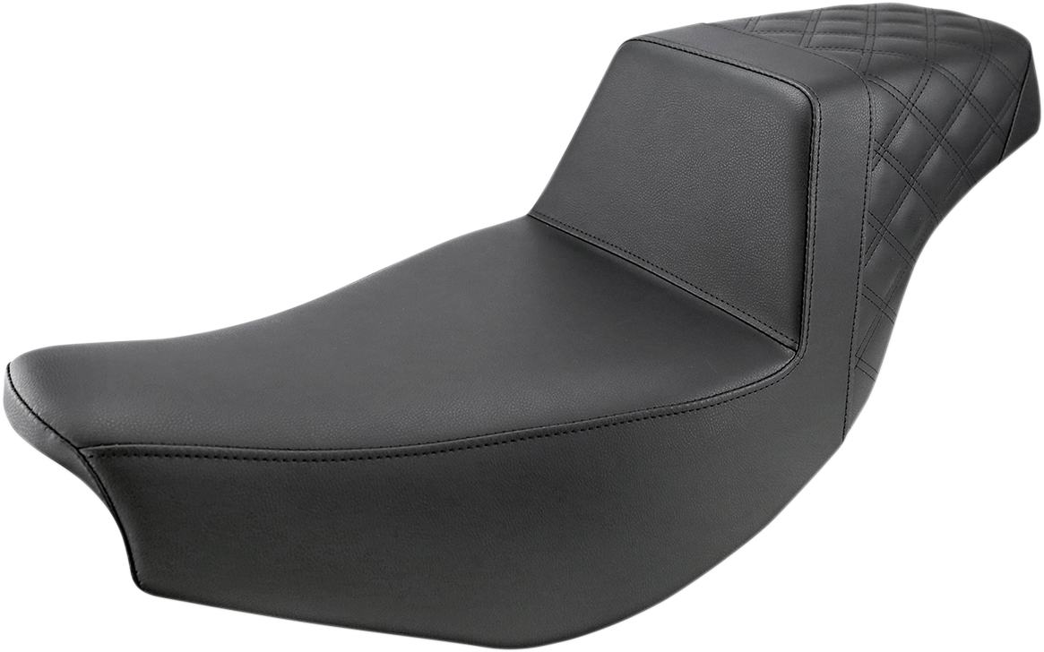 SADDLEMEN Step-Up Seat - Front Smooth/Rear Lattice - Black - Indian I14-07-173