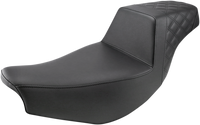 Thumbnail for SADDLEMEN Step-Up Seat - Front Smooth/Rear Lattice - Black - Indian I14-07-173