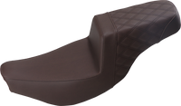 Thumbnail for SADDLEMEN Step-Up Seat - Front Smooth/Rear Lattice - Brown - Indian I14-07-173BR