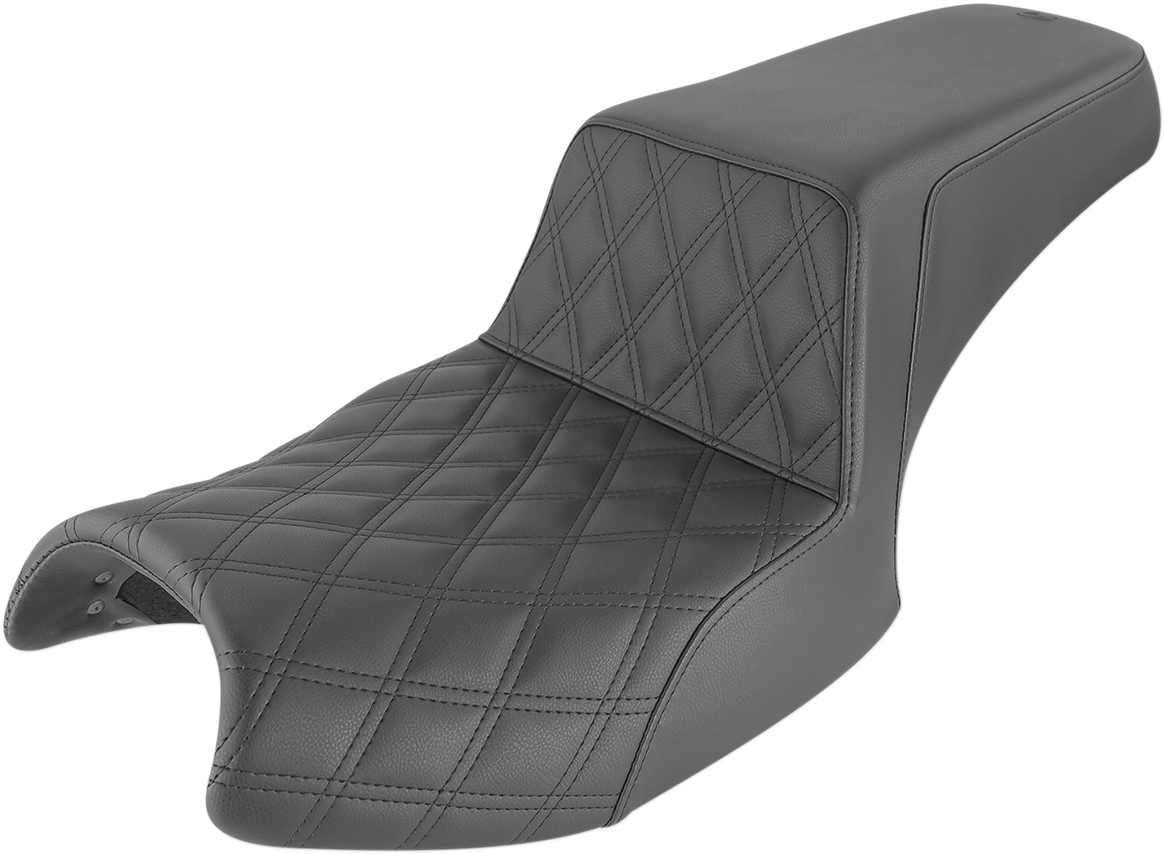 SADDLEMEN Step-Up Seat - Front Lattice/Rear Smooth - Black - Challenger I20-06-172