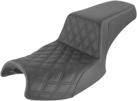 Thumbnail for SADDLEMEN Step-Up Seat - Front Lattice/Rear Smooth - Black - Challenger I20-06-172