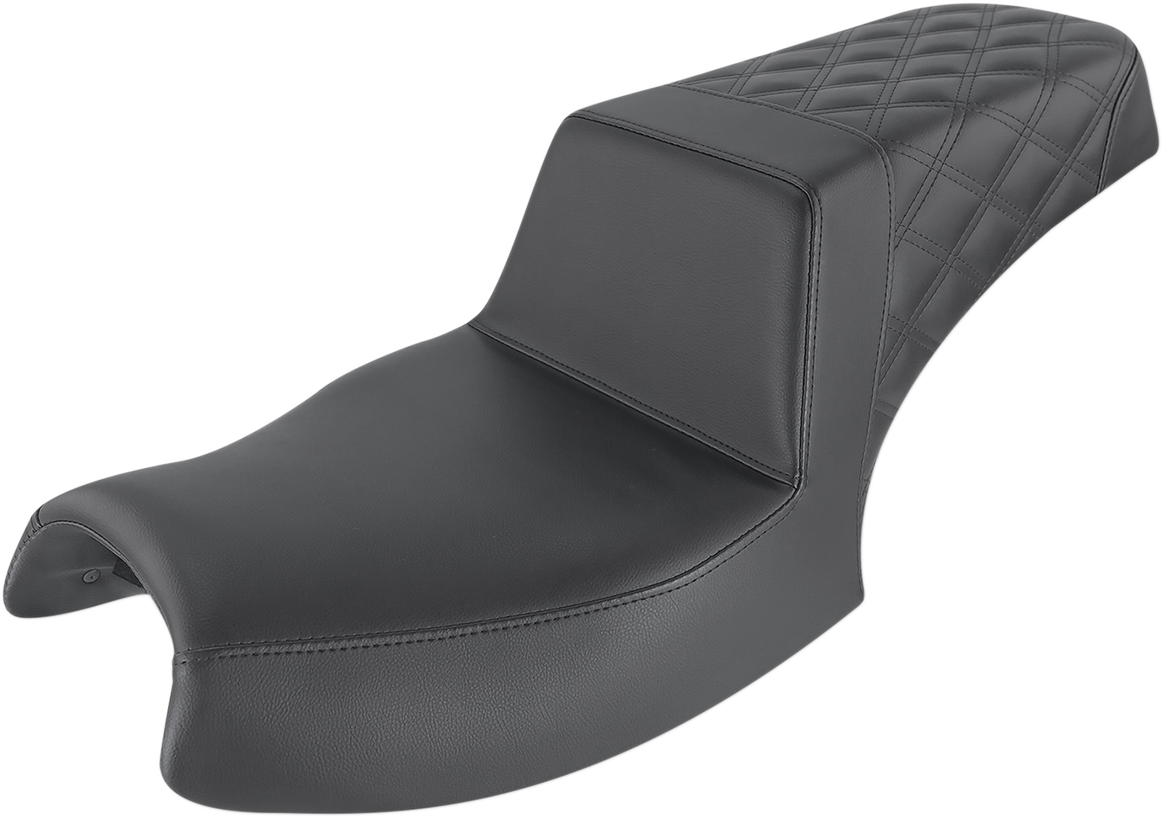 SADDLEMEN Step-Up Seat - Front Smooth/Rear Lattice - Black - Challenger I20-06-173