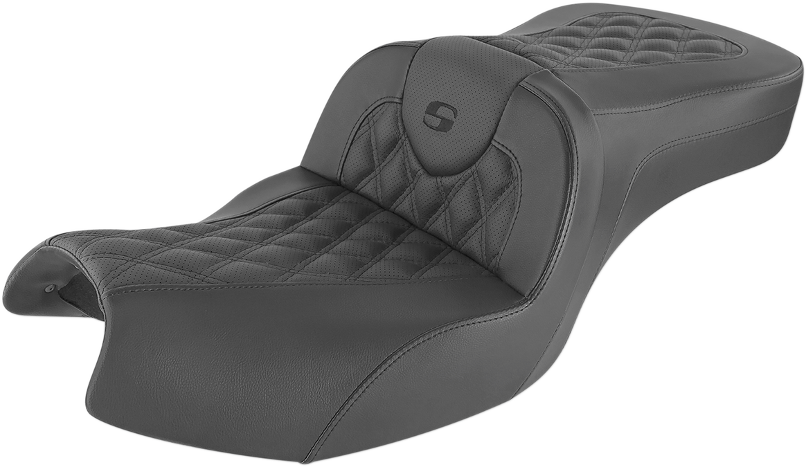 SADDLEMEN Roadsofa* Seat - Full Lattice Stitch - Black - Indian I20-06-182