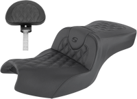 Thumbnail for SADDLEMEN Roadsofa* Seat - With Backrest - Full Lattice Stitch - Black - Indian I20-06-182BR