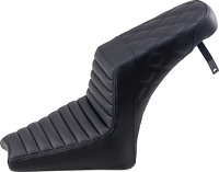 Thumbnail for SADDLEMEN Step-Up Seat - Front Tuck-n-Roll/Rear Lattice Stitch - Black I18-33-176