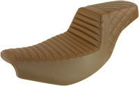 Thumbnail for SADDLEMEN Step-Up Seat - Front Tuck-n'-Roll/Rear Lattice - Brown - Indian I14-07-176BR