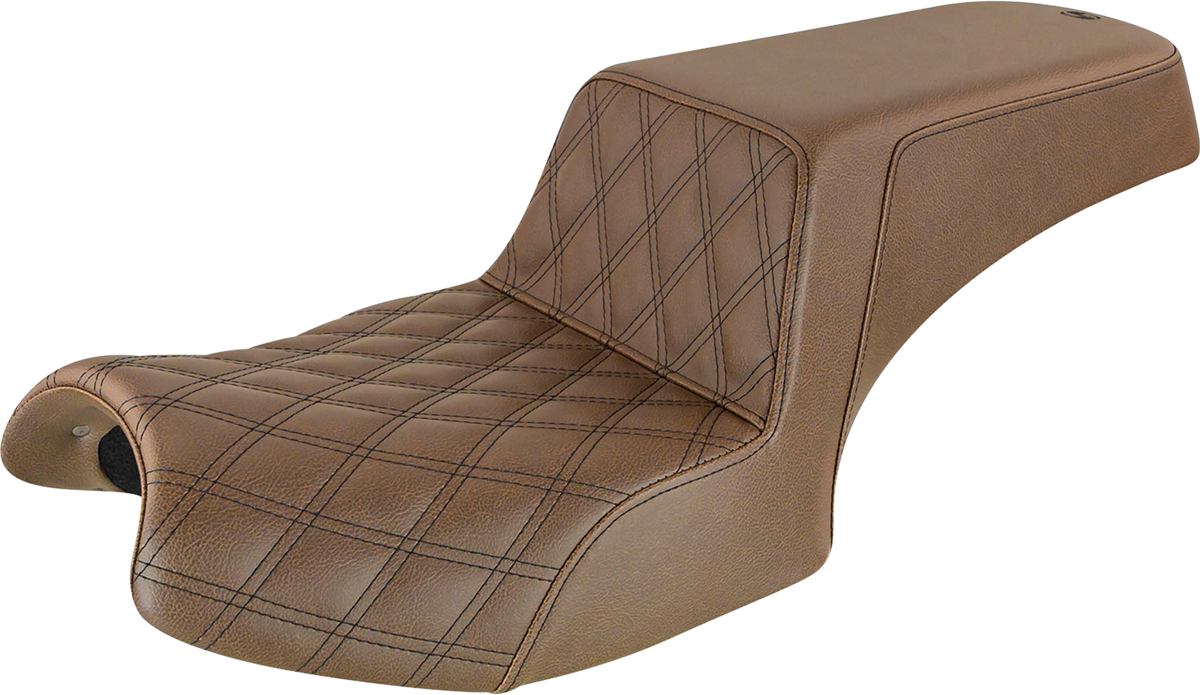 SADDLEMEN Step-Up Seat - Front Lattice/Rear Smooth - Brown - Challenger I20-06-172BR