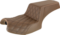 Thumbnail for SADDLEMEN Step-Up Seat - Front Lattice/Rear Smooth - Brown - Challenger I20-06-172BR
