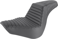 Thumbnail for SADDLEMEN Step-Up Seat - Front Tuck-n-Roll/Rear Lattice Stitch - Black - FL/FX '18-'23 818-27-176