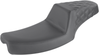 Thumbnail for SADDLEMEN Step-Up Seat - Rear Lattice Stitch - Black - FXD 891-04-173