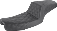 Thumbnail for SADDLEMEN Step-Up Seat - Full Lattice Stitch - Black - Dyna 891-04-175