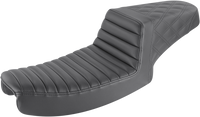 Thumbnail for SADDLEMEN Step-Up Seat - Front Tuck-n-Roll/Rear Lattice Stitch - Black - Dyna 891-04-176