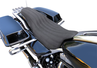 Thumbnail for SADDLEMEN Knuckle 2-Up Seat - Black - Ribbed - '08-'23 FLH/FLT 808-07B-047K