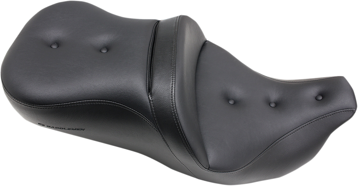 SADDLEMEN Pillow-Top Roadsofa* Seat - with Backrest - Black - FLH/FLT '08-'23 808-07B-181