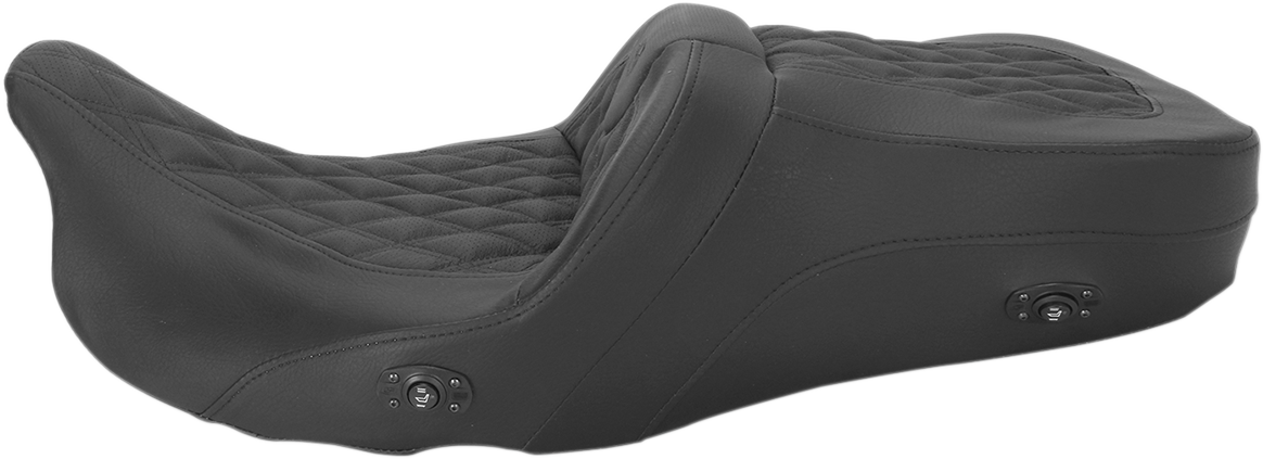 SADDLEMEN Roadsofa* Seat - without Backrest - Full Lattice Stitch - Heated - '08-'23 FLH 808-07B-182HCT