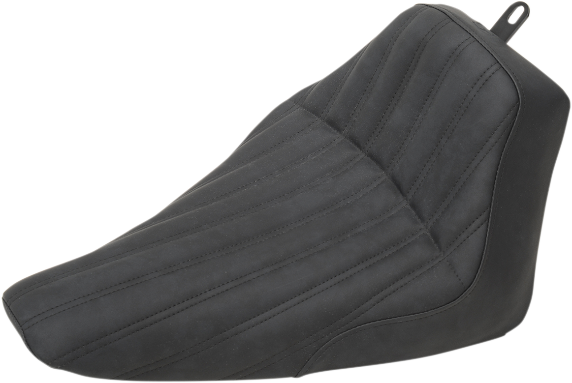 SADDLEMEN Knuckle Solo Seat - Ribbed - Black - FLS 812-26-0023