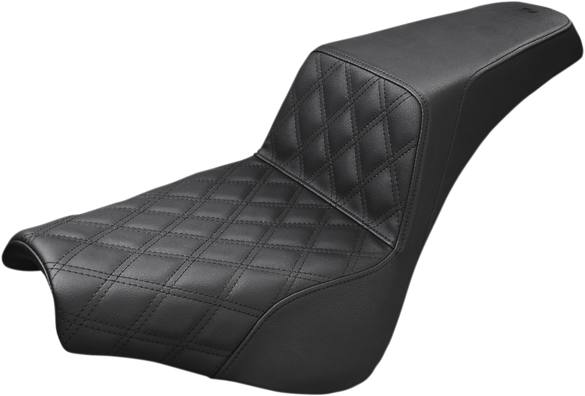 SADDLEMEN Step-Up Seat - Front Lattice Stitch - Black 818-30-172
