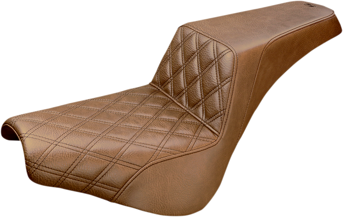 SADDLEMEN Step-Up Seat - Front Lattice Stitch - Brown 818-30-172BR