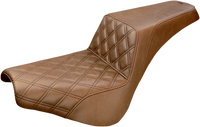 Thumbnail for SADDLEMEN Step-Up Seat - Front Lattice Stitch - Brown 818-30-172BR