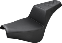 Thumbnail for SADDLEMEN Step-Up Seat - Rear Lattice Stitch - Black 818-30-173