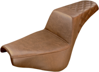 Thumbnail for SADDLEMEN Step-Up Seat - Rear Lattice Stitch - Brown 818-30-173BR