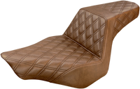 Thumbnail for SADDLEMEN Step-Up Seat - Full Lattice Stitch - Brown - FXSB 813-27-175BR