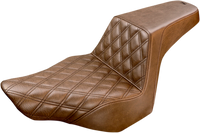 Thumbnail for SADDLEMEN Step-Up Seat - Front Lattice Stitch - Brown - FXSB 813-27-172BR