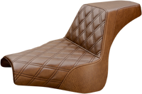 Thumbnail for SADDLEMEN Step-Up Seat - Front Lattice Stitch - Brown - FXFB 818-28-172BR