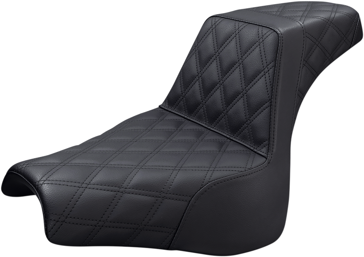SADDLEMEN Step-Up Seat - Full Lattice Stitch - Black 818-28-175