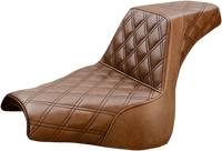 Thumbnail for SADDLEMEN Step-Up Seat - Full Lattice Stitch - Brown 818-28-175BR