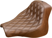 Thumbnail for SADDLEMEN Renegade Solo Seat - Lattice Stitched - Brown 818-28-002BLS