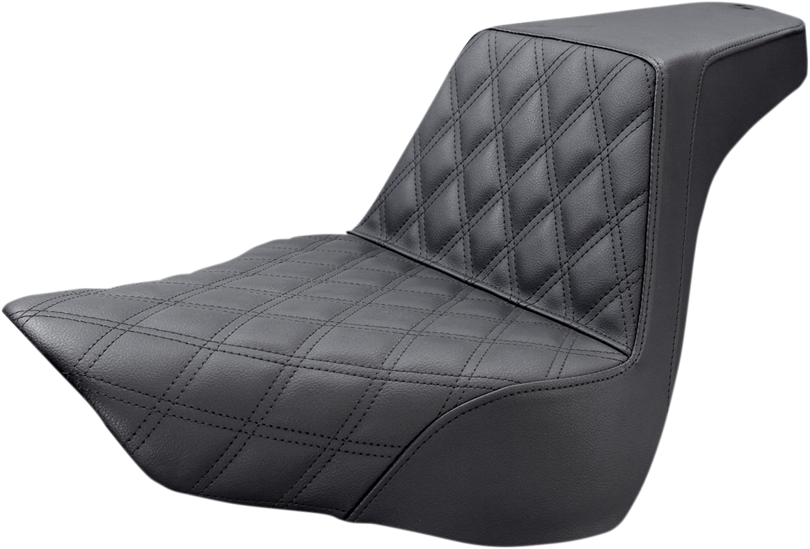 SADDLEMEN Step-Up Seat - Front Lattice Stitch - Black - FL/FX '18-'23 818-27-172