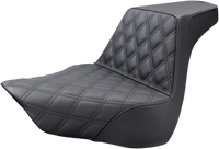 Thumbnail for SADDLEMEN Step-Up Seat - Front Lattice Stitch - Black - FL/FX '18-'23 818-27-172
