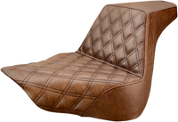 Thumbnail for SADDLEMEN Step-Up Seat - Front Lattice Stitch - Brown - FL/FX '18-'23 818-27-172BR