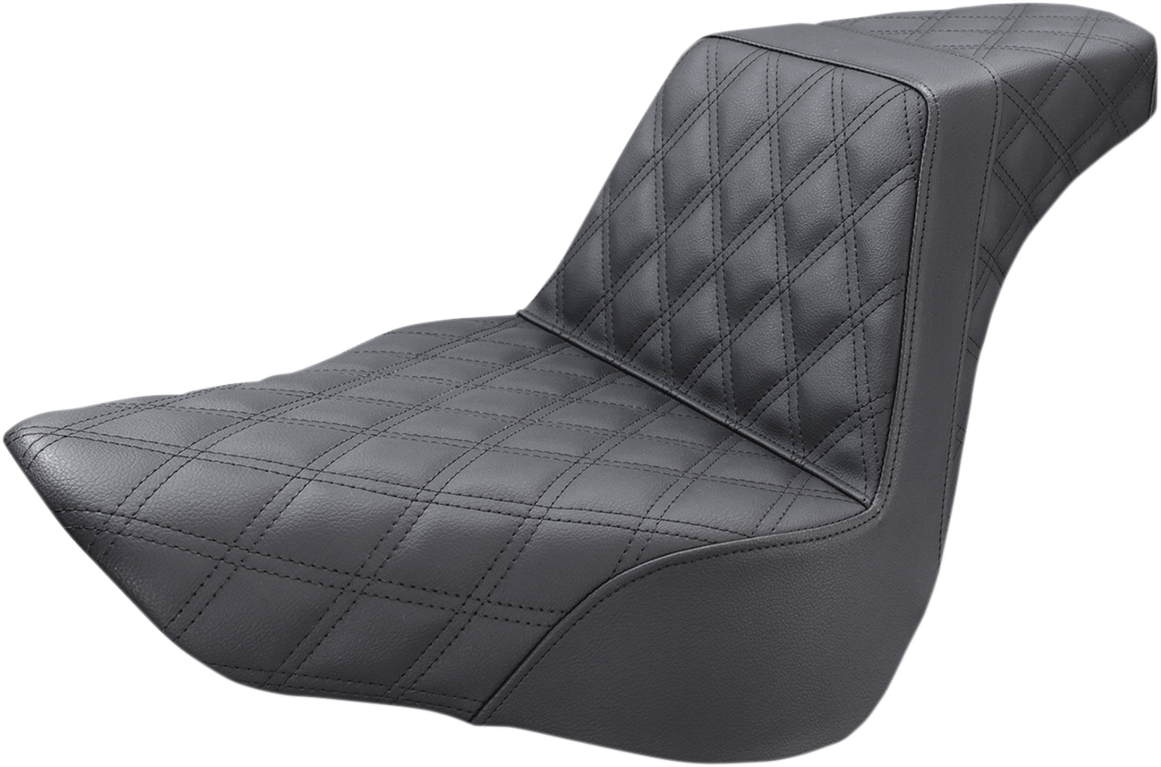 SADDLEMEN Step-Up Seat - Full Lattice Stitch - Black - FL/FX '18-'23 818-27-175