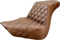 Thumbnail for SADDLEMEN Step-Up Seat - Full Lattice Stitch - Brown - FL/FX '18-'23 818-27-175BR