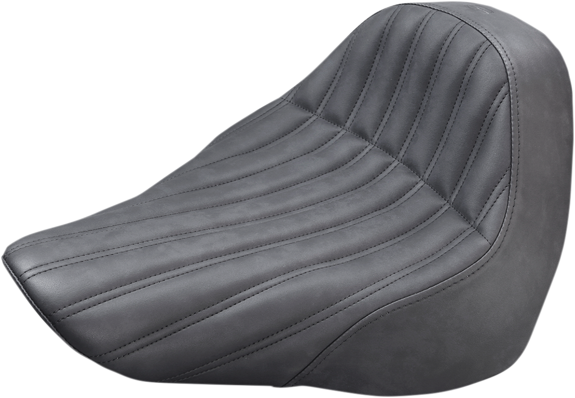 SADDLEMEN Knuckle Solo Seat - Ribbed - Black - FL/FX '18-'23 818-27-0023