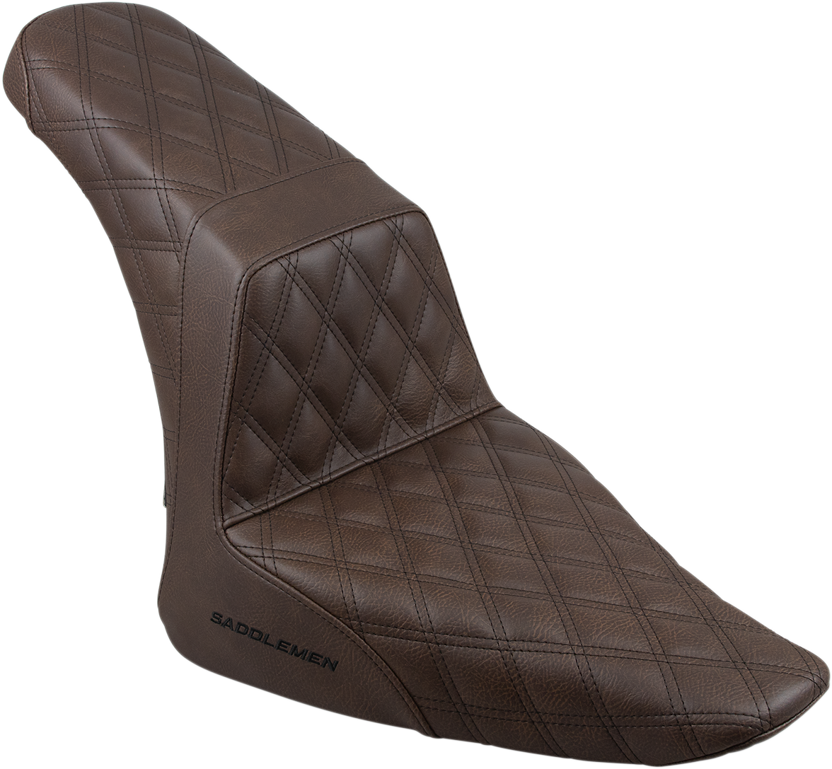 SADDLEMEN Step-Up Seat - Full Lattice Stitch - Brown - FLS 812-26-175BR