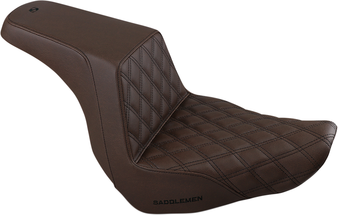 SADDLEMEN Step-Up Seat - Front Lattice Stitch - Brown 818-29-172BR