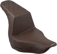 Thumbnail for SADDLEMEN Step-Up Seat - Rear Lattice Stitch - Brown 818-29-173BR