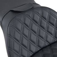 Thumbnail for SADDLEMEN Explorer Seat - With Backrest - Lattice Stitched - Black - FXST 806-12-030LS