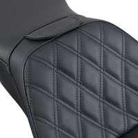 Thumbnail for SADDLEMEN Explorer Seat - With Backrest - Lattice Stitched - Black - FLSTN 806-15-030LS