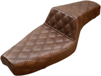 Thumbnail for SADDLEMEN Step-Up Seat - Full Lattice Stitch - Brown - XL 879-03-175BR