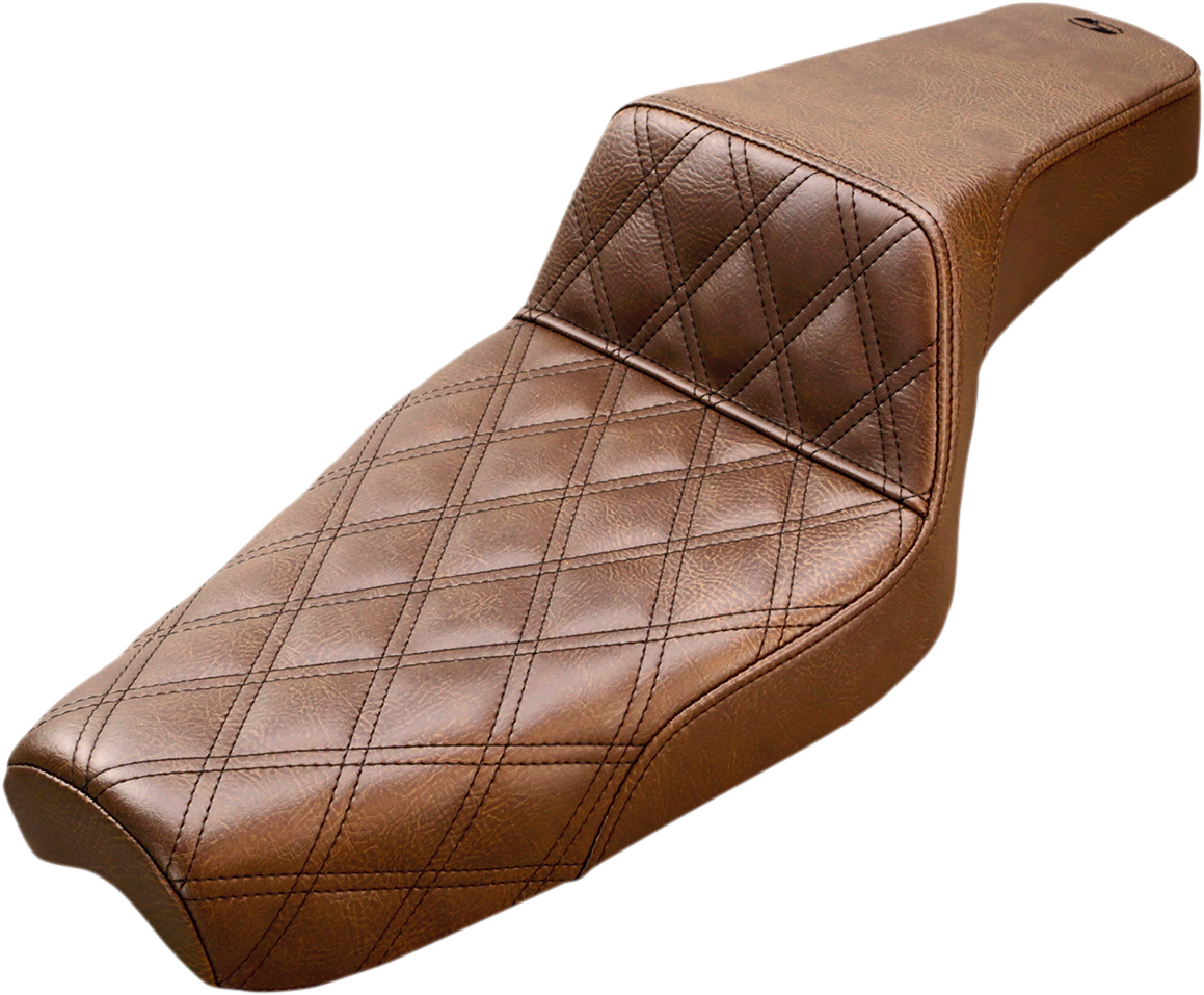 SADDLEMEN Step-Up Seat - Front Lattice Stitch - Brown - XL 879-03-172BR