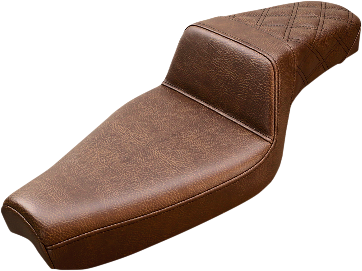 SADDLEMEN Step-Up Seat - Rear Lattice Stitch - Brown - XL 879-03-173BR