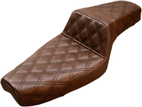 Thumbnail for SADDLEMEN Step-Up Seat - Full Lattice Stitch - Brown - XL 807-03-175BR