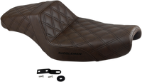Thumbnail for SADDLEMEN Step-Up Seat - Full Lattice Stitch - Brown - XL 807-11-175BR