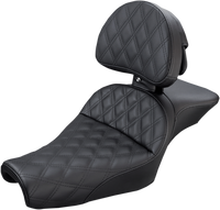 Thumbnail for SADDLEMEN Explorer Seat - With Backrest - Lattice Stitched - Black - XL '04-'22 807-11-030LS