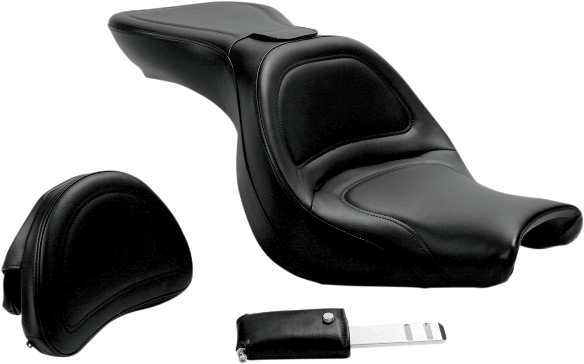 SADDLEMEN Seat - Explorer* - with Backrest - Stitched - Black - V750 Aero H04-13-030